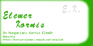 elemer kornis business card